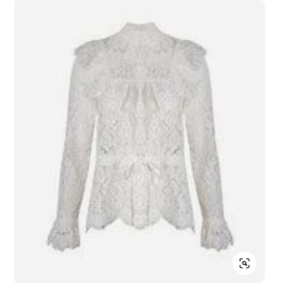 EUC Ganni Jerome Lace Peplum Ruffle Top 38 8 - Picture 2 of 7